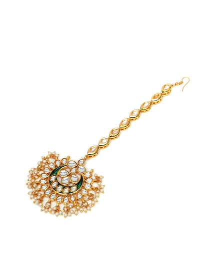 Kundan Maang Tikka (Gold) - Ruby Raang