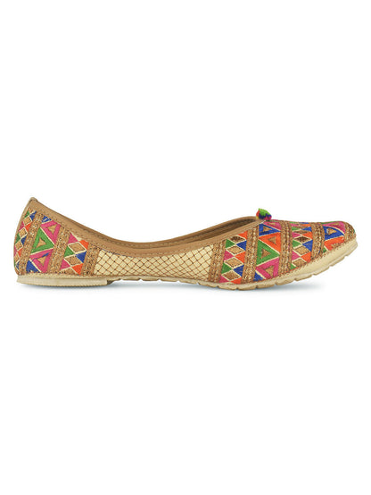 Desi Colour Women Indian Ethnic Footwear-Multi Zigzag