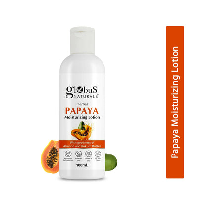 Globus Naturals Herbal Papaya Moisturizing Body Lotion For Nourishment, Glowing & Youthful Skin, All Skin Types