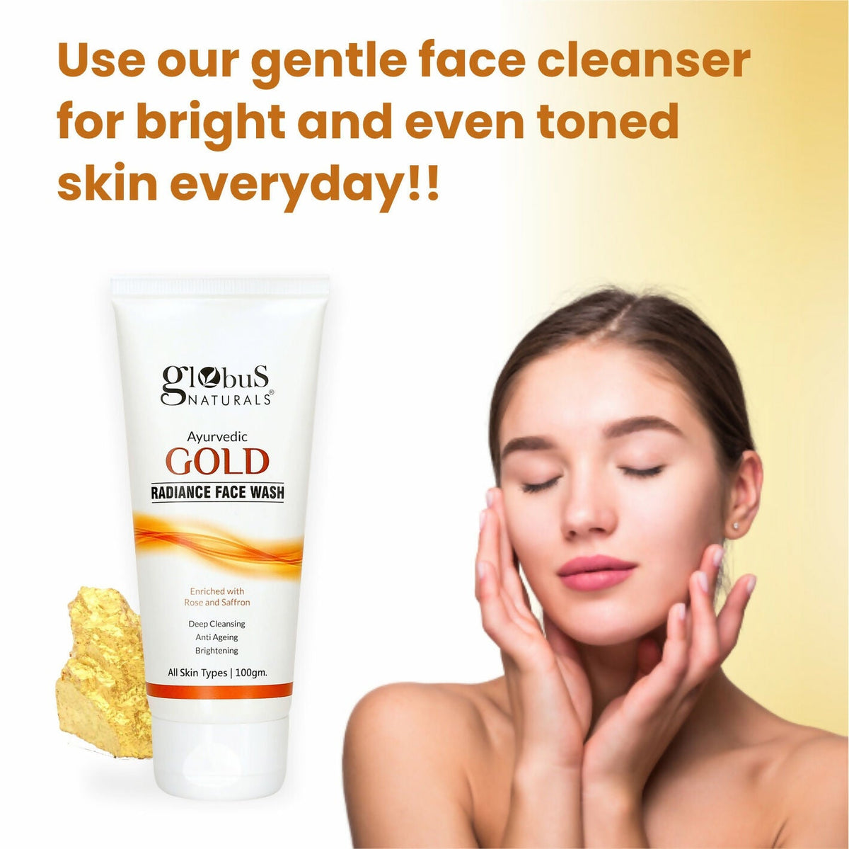 Globus Naturals Gold Radiance Anti Ageing & Brightening Face Wash