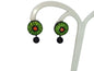 Terracotta Button Tops Ear Studs With Drops