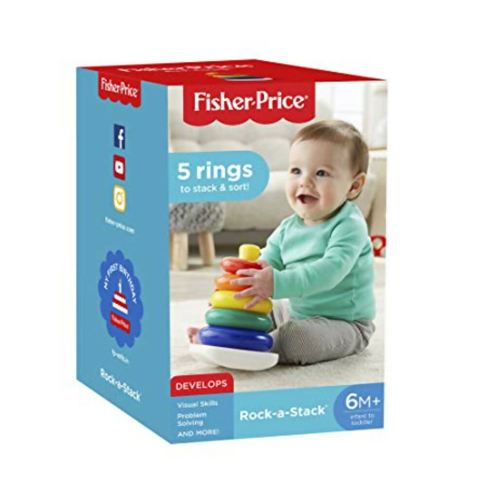 Fisher Price Rock-A-Stack - Classic Stacking Toy With 5 Colorful Rings