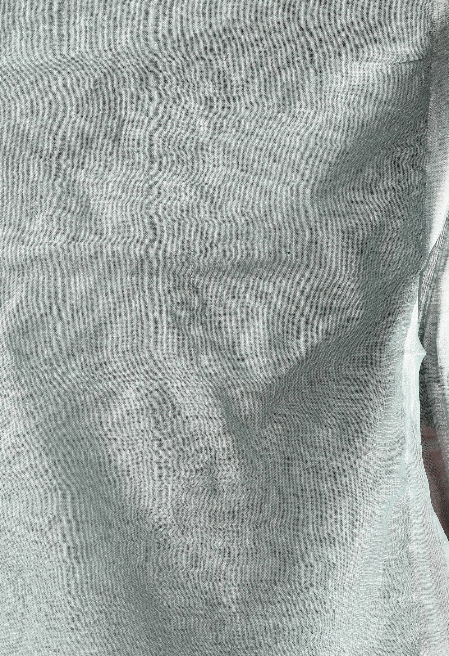 Mominos Fashion Moeza Gray Bhagalpuri Handloom Silk Linen Saree with unstitched Blouse piece