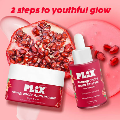PLIX The Plant Fix 0.6% Retinol Face Serum and 1.20% Retinol Night Cream with Bakuchi Oil