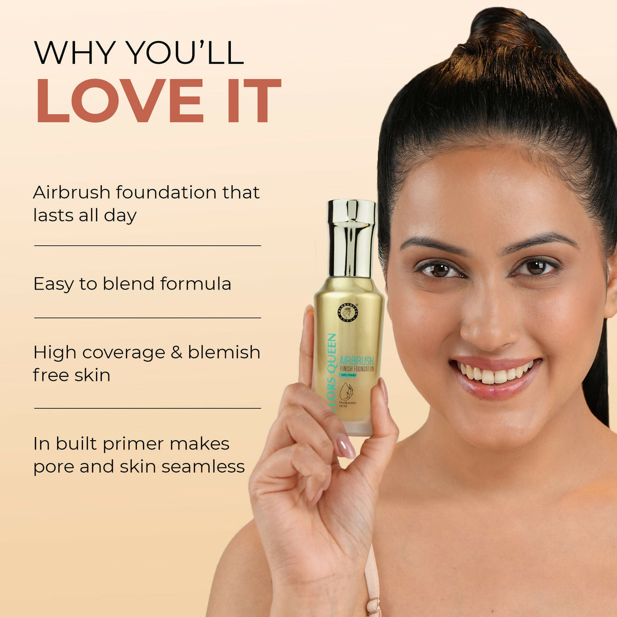 Colors Queen Airbrush Foundation With Primer - Natural Nude