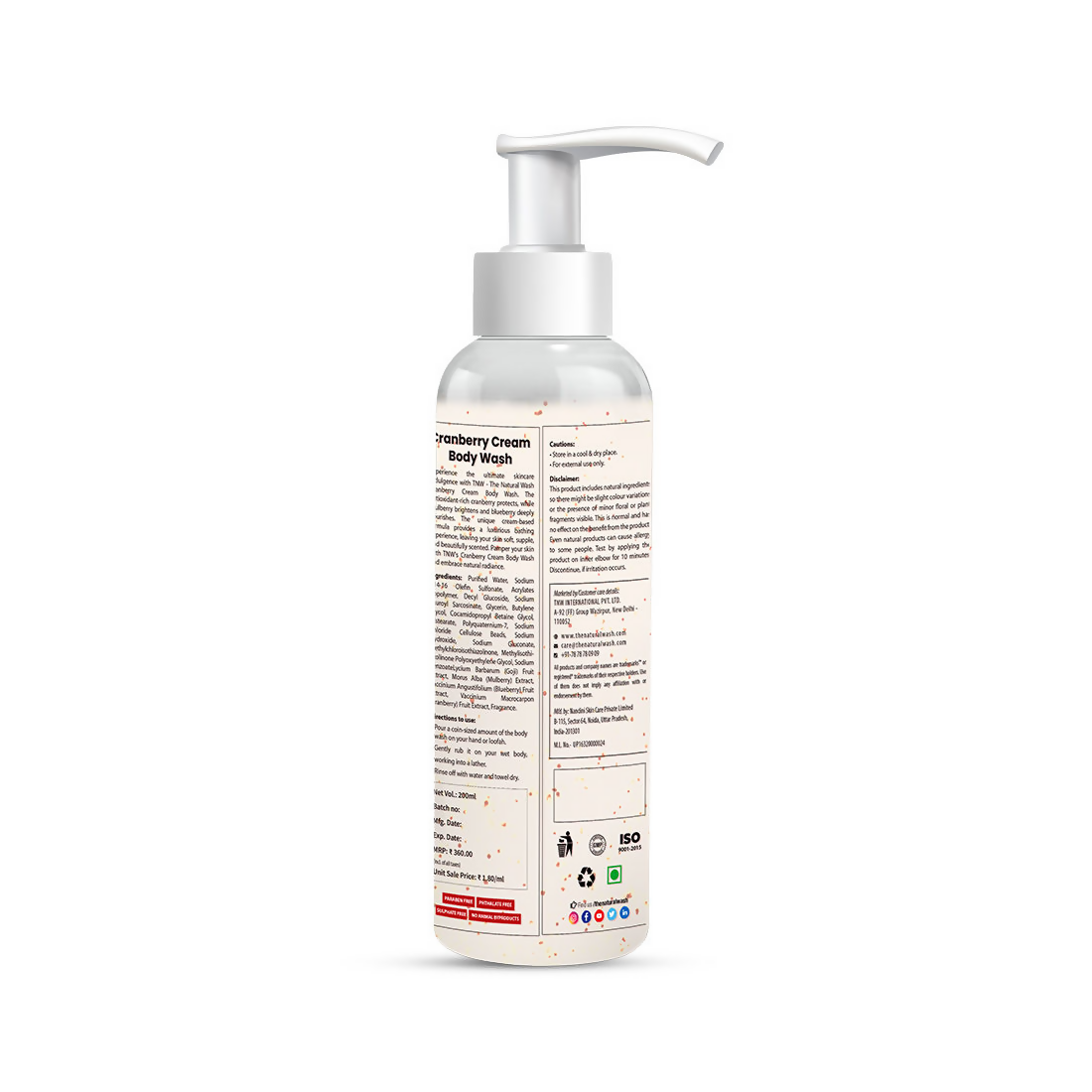 The Natural Wash Cranberry Cream Body Wash