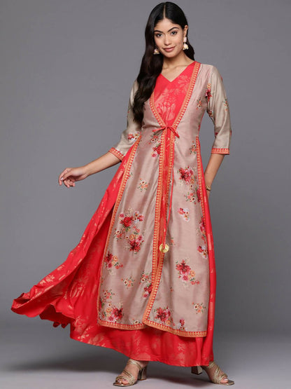Ahalyaa Women's Traditional wear Ethnic Dress - Red