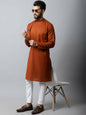 Even Apparels Brown Color Pure Cotton Men's Kurta With Side Placket (SLD1137)