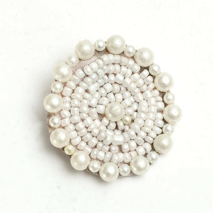 Mominos Fashion Johar Kamal Off White Handicraft Pearls Necklace with Earrings For Women