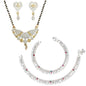 AanyaCentric Gold-Polished Mangalsutra Pendant Earring Set & Silver Plated Anklet