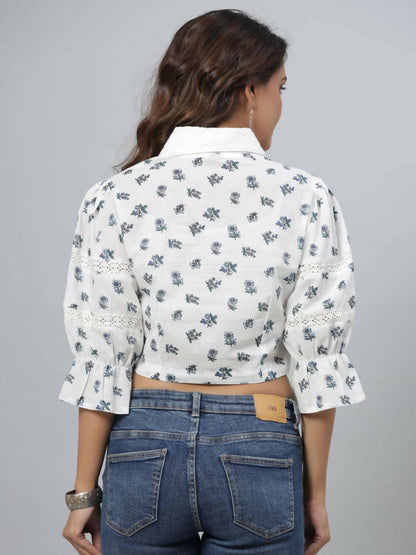 Juniper Women's White Printed Top