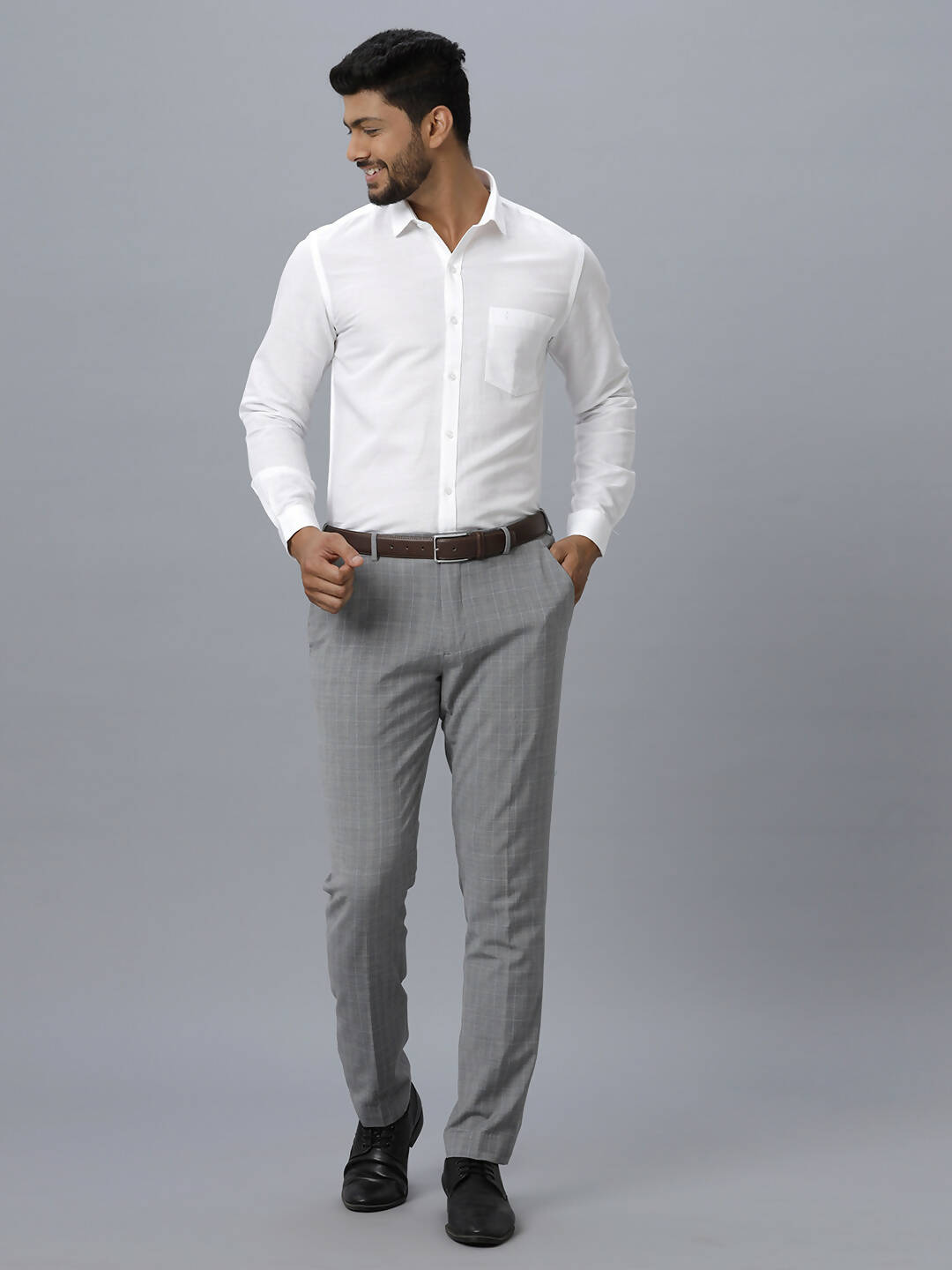 Ramraj Cotton Mens Full Sleeve Formal 100 % Cotton White Shirt