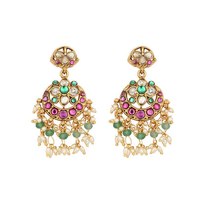 Nuyug 18K Gold Plated Estele Gold Tone Beaded Necklace Set