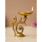 eCraftIndia Beige Peacock Design Diyas