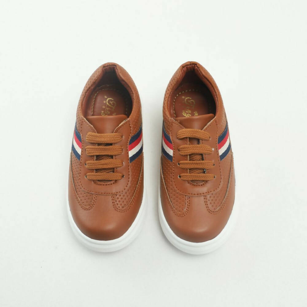 Tiny Bugs Boys Lace Up Casual Sheos - Tan