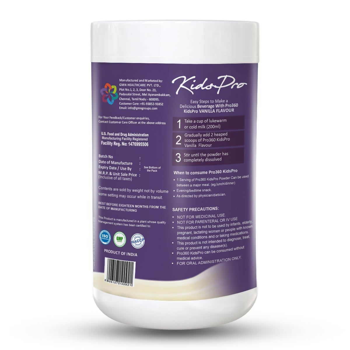 Pro360 Kidspro Protein Powder Child Nutrition for Growing Children, Improves Growth & Active Strong Kids