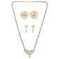 AanyaCentric Gold-Polished Mangalsutra with Pendant, 2 Pair Earrings