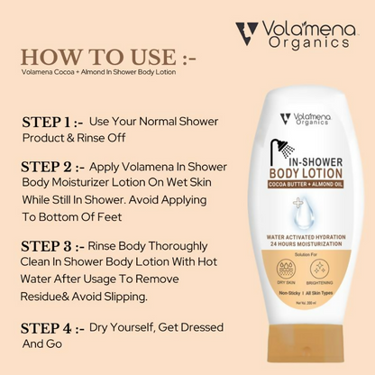 Volamena Cocoa + Almond In-Shower Body Lotion With Shea Butter