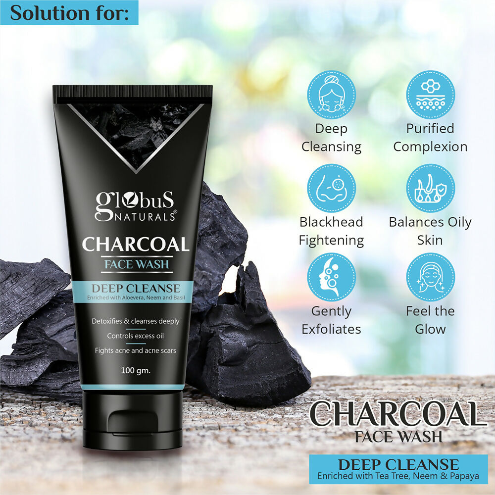 Globus Naturals Charcoal Face Wash