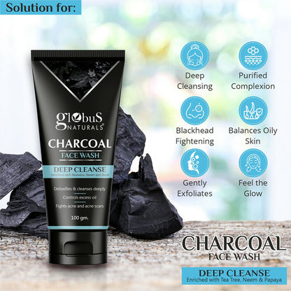 Globus Naturals Charcoal Face Wash