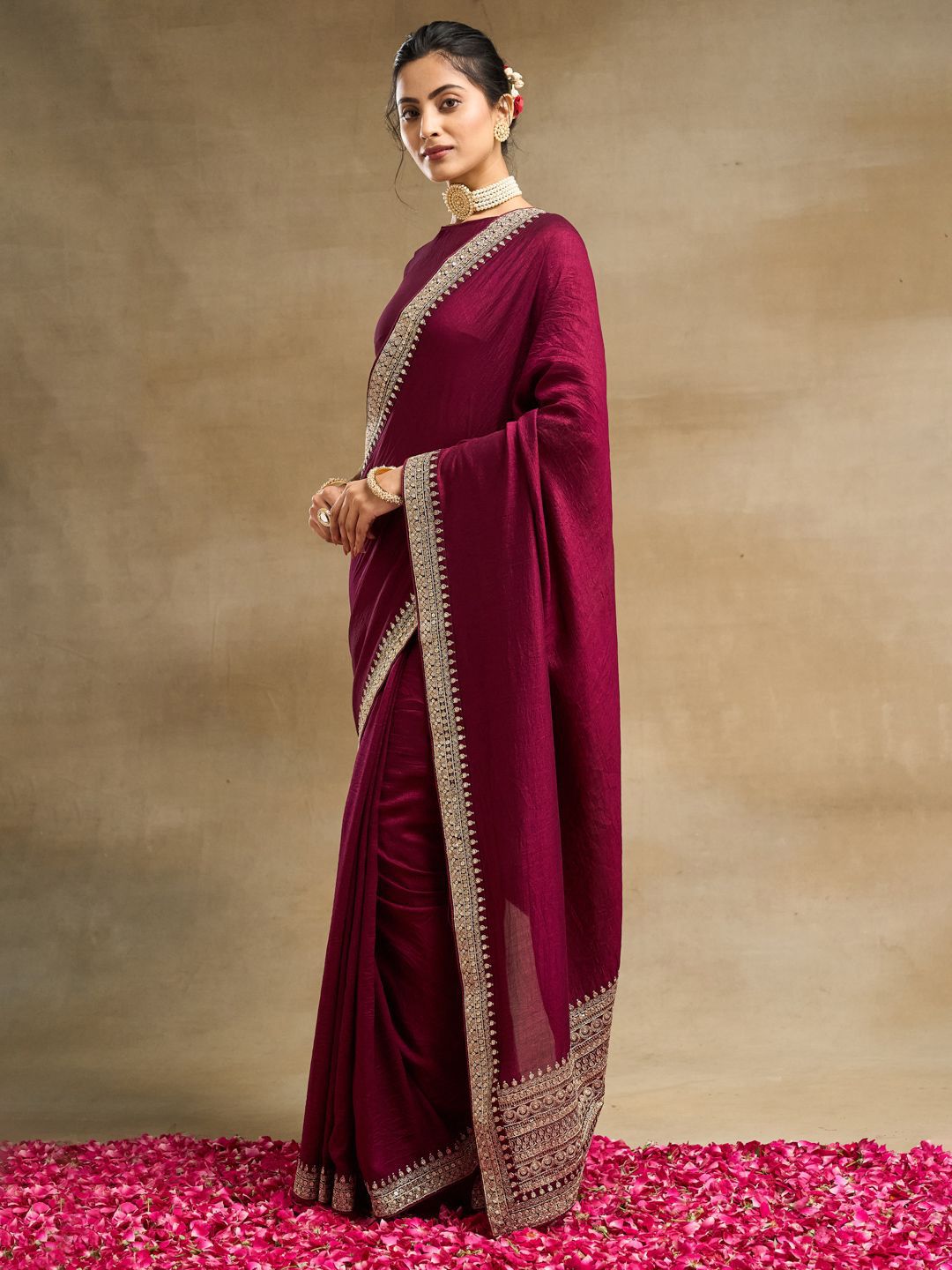 kasee Embroidered Pure Silk Saree