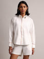 Zaccai Women's White Poplin Solid Co-Ords