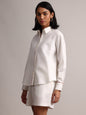 Zaccai Women's White Poplin Solid Co-Ords