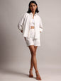 Zaccai Women's White Poplin Solid Co-Ords