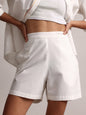 Zaccai Women's White Poplin Solid Co-Ords