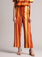 Zaccai Women's Brown Poplin Striped Co-Ords