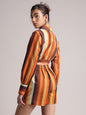 Zaccai Women's Rust Poplin Striped Co-Ords