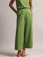 Zaccai Women's Green Cambric Solid Co-Ords