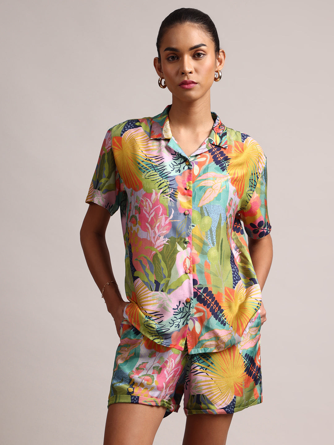 Zaccai Women's Multi Muslin Tropical Co-Ords
