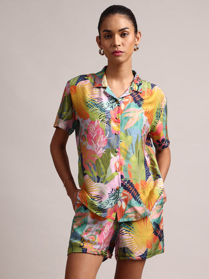 Zaccai Women's Multi Muslin Tropical Co-Ords