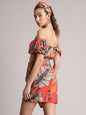 Zaccai Women's Orange Muslin Tropical Co-Ords