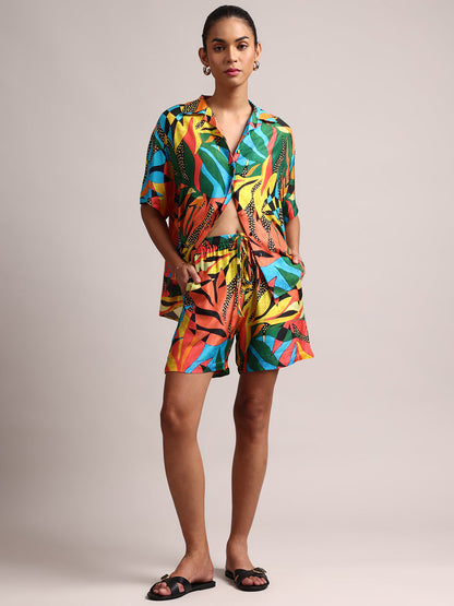 Zaccai Women's Multi Muslin Tropical Co-Ords