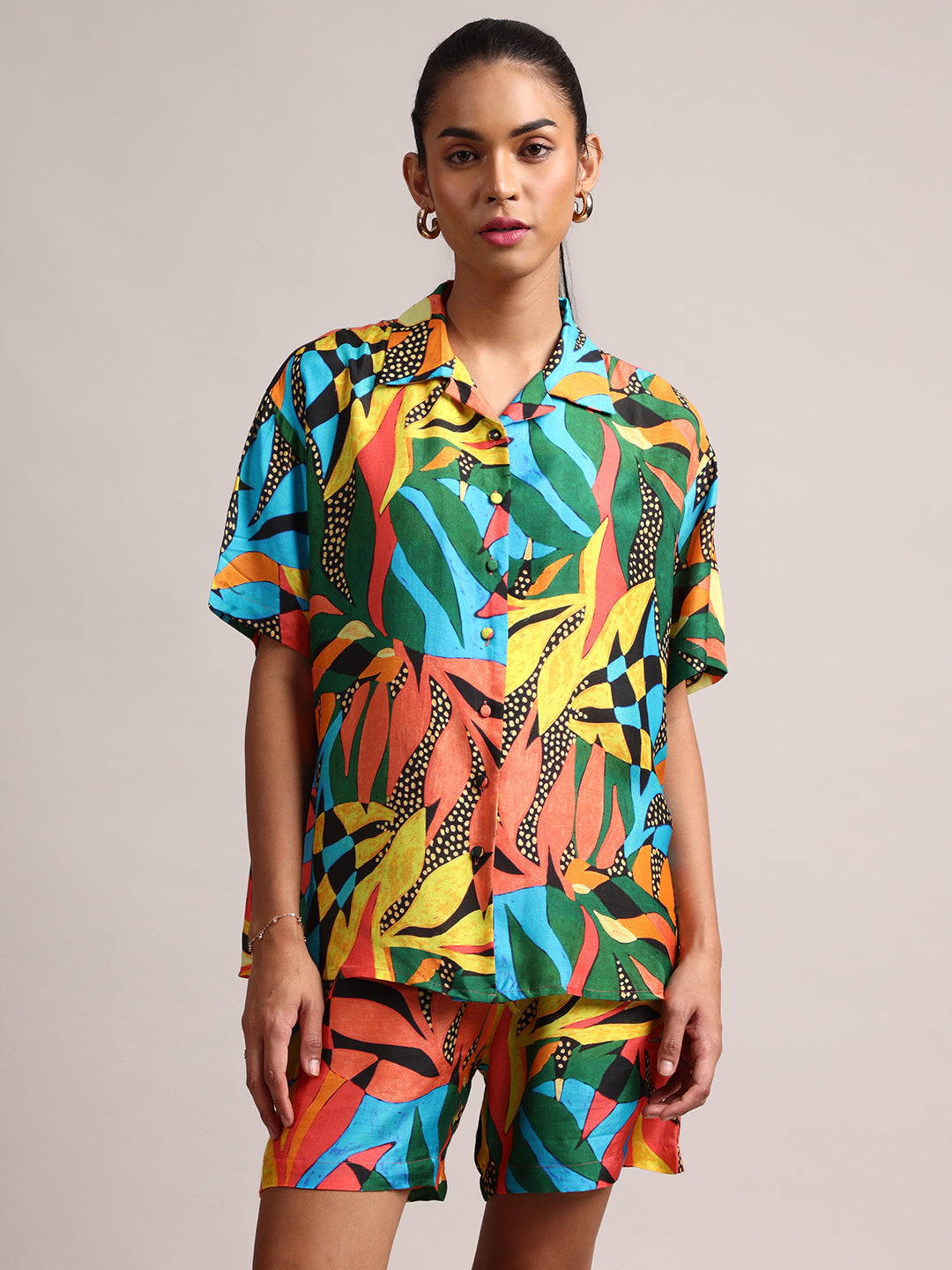Zaccai Women's Multi Muslin Tropical Co-Ords
