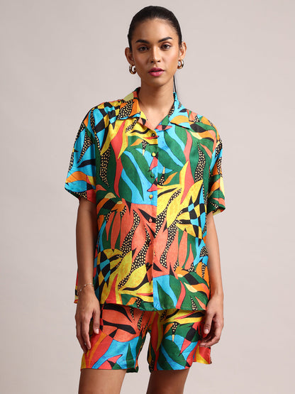 Zaccai Women's Multi Muslin Tropical Co-Ords