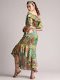 Zaccai Women's Green Muslin Tropical Co-Ords