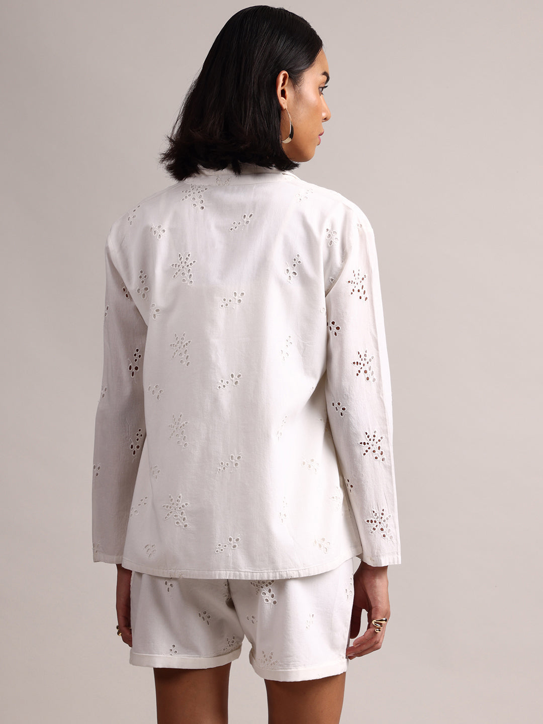 Zaccai Women's White Cambric Schiffli Co-Ords