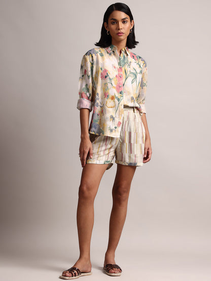 Zaccai Women's Yellow Linen Floral Co-Ords