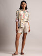 Zaccai Women's Yellow Linen Floral Co-Ords