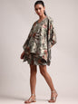 Zaccai Women's Grey Cotton Linen Floral Co-Ords