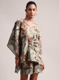Zaccai Women's Grey Cotton Linen Floral Co-Ords