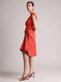 Zaccai Women's Rust Poplin Solid Dress