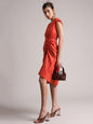 Zaccai Women's Rust Poplin Solid Dress