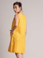 Zaccai Women's Yellow Poplin Solid Dress