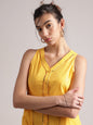Zaccai Women's Yellow Poplin Solid Dress