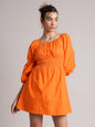 Zaccai Women's Orange Poplin Solid Dress