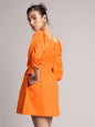 Zaccai Women's Orange Poplin Solid Dress